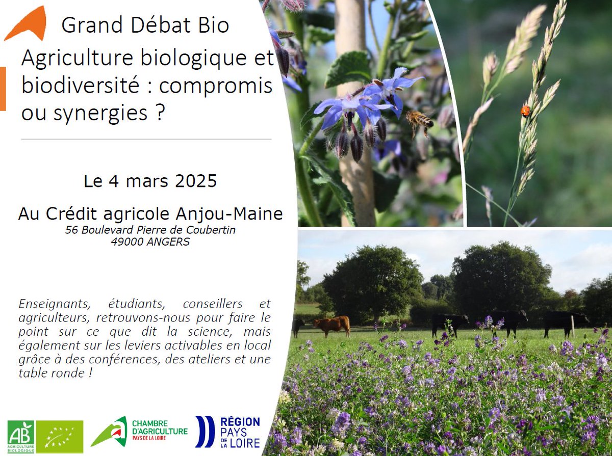 #savethedate Notre Grand Débat Bio sera de retour le mardi 4 mars 2025 pour parler #Biodiversité et Agriculture biologique! A vos agendas!