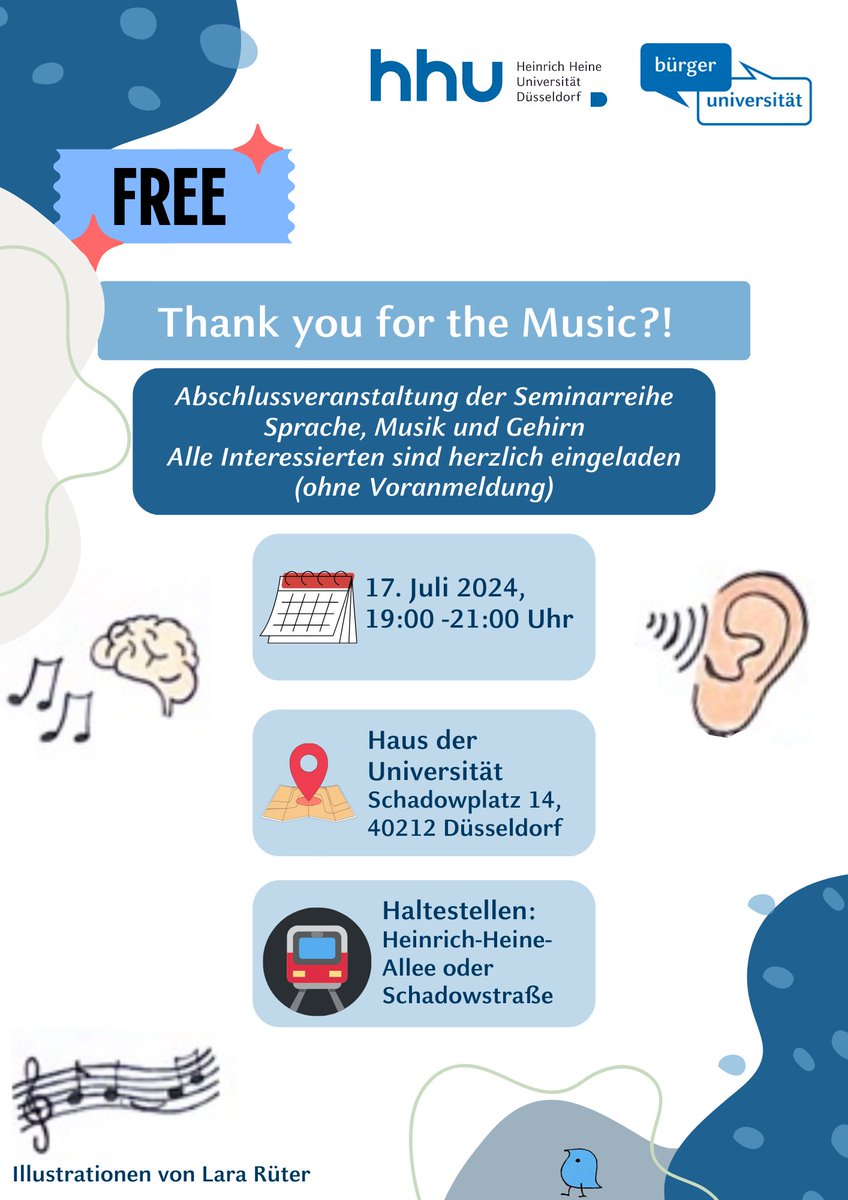 Jasmin Pfeifer (@jaspfeifer) on Twitter photo Reminder:
Kommt diesen Mittwoch um 19 Uhr im HdU vorbei! Erfahrt etwas über ein <a href="/teambuergeruni/">Team Bürgeruni</a> Sprache und Musik Projekt und was <a href="/HHU_de/">Heinrich-Heine-Universität Düsseldorf</a> Studierende ein Jahr lang gemacht haben. Für kühle Getränke ist gesogt! Reminder:
Kommt diesen Mittwoch um 19 Uhr im HdU vorbei! Erfahrt etwas über ein <a href="/teambuergeruni/">Team Bürgeruni</a> Sprache und Musik Projekt und was <a href="/HHU_de/">Heinrich-Heine-Universität Düsseldorf</a> Studierende ein Jahr lang gemacht haben. Für kühle Getränke ist gesogt!