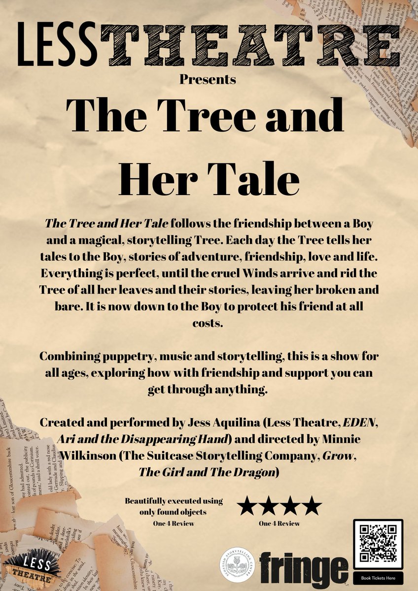LessTheatre's tweet photo. We're back and excited to be taking "The Tree and Her tale up to @edfringe this year. Who else is coming?
#TheTree #EdFringe #Fringe #Theatre #Storytelling #QuickFlyer #SSC https://t.co/faJ7XGoc9C