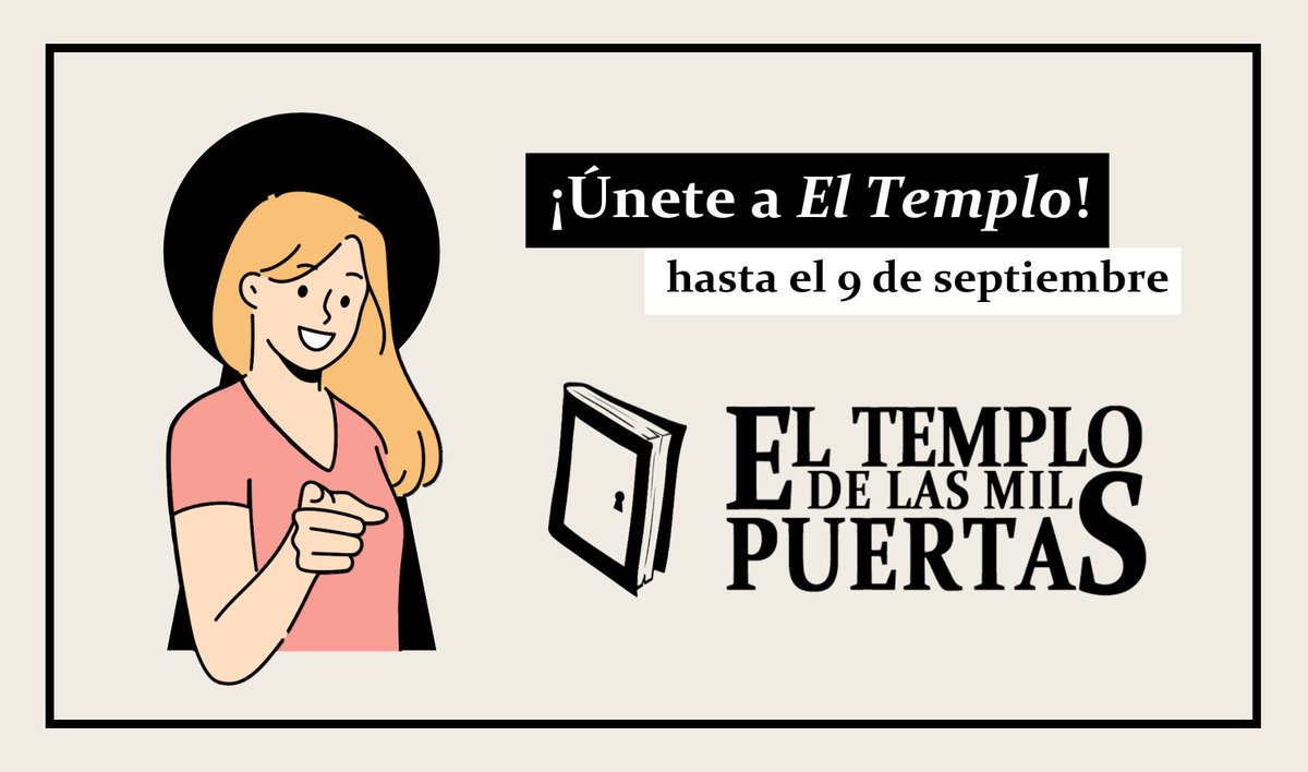 ¿Quieres formar parte de El Templo? ¿Lees mucha literatura juvenil? ¡Envíanos tu reseña hasta el 9 de septiembre! 

Aquí te contamos cómo ⬇
 eltemplodelasmilpuertas.com/reportaje/puer…