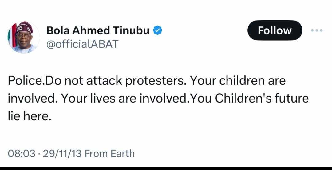 uwaifo2005's tweet photo. Exactly 👌🏾 

Protesters are not to be attacked. The government must listen to them, work towards meeting their demands or resign. #EndBadGovernanceInNigeria #EndCorruption #EndHunger #EndInsecurity #ReduceFuelPrice #FundEducation #PayLivingWage https://t.co/4rRLuWA8WP