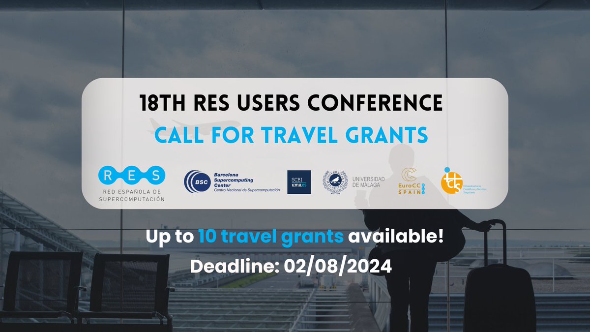 👩‍🔬Are you a young researcher wanting to attend #JURES24, the biggest HPC event in Spain?

✈️Up to 10 travel grants for young researchers that have used RES resources and applies for  the Best Poster Award

ℹ️More info: res.es/sites/default/…

✍️Register: res.es/en/content/18t…