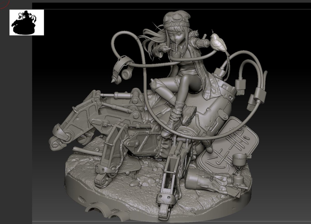 orentoystudio's tweet photo. 完成　
オリジナル作品 「YUKIHO」    
世界が終わったとしても、彼女はそのなりにやっていきます～

#ワンフェス2024夏 4-34-01テーブル　にてキットを販売する予定です。 
よろしくお願いします！

#3DCG #zbrush #フィギュア　#オリジナルフィギュア #ワンフェス2024s ＃ワンフェス https://t.co/TIQbyRDkIh