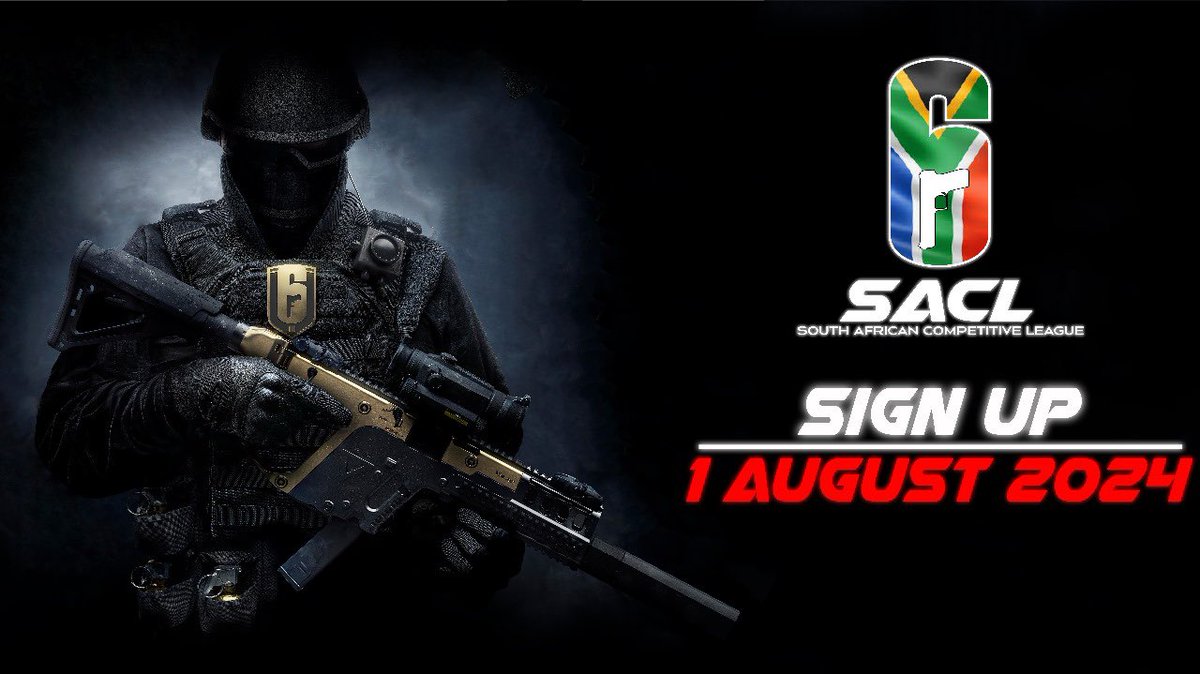 SACL starting 1st August. Sign your team up today. Fun and Competitive Siege returns to the SA console community 

- Games will be played weekly
- Top 4 teams advance to playoffs
- Join the discord for more information

discord.gg/rwPjAxFK

#siege #console #SouthAfrica