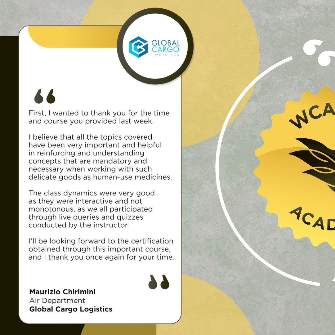 wca_world's tweet photo. Hear what our students say about the GDP course at #WCAworldAcademy! 💬

Ready to take your logistics expertise to the next level? Enroll now: https://t.co/cuScIFdOfF

#WCAworldAcademy #LogisticsEducation #CareerGrowth https://t.co/Vvcne6TniA