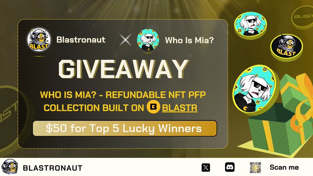 Blastronaut (@blastronaut_eth) on Twitter photo 💥 MAKING NEW FRENS💥
🎁 $50 USDB for 5 lucky winners
🪩@BlastWIM - Refundable NFT PFP collection built on @Blastr_xyz
Here’s how to enter:
1️⃣ Follow @BlastWIM & <a href="/blastronaut_eth/">Blastronaut</a>
2️⃣ Like & Retweet @BlastWIM pin post: x.com/BlastWIM/statu…
3️⃣ Like, Retweet it to spread the 💥 MAKING NEW FRENS💥
🎁 $50 USDB for 5 lucky winners
🪩@BlastWIM - Refundable NFT PFP collection built on @Blastr_xyz
Here’s how to enter:
1️⃣ Follow @BlastWIM & <a href="/blastronaut_eth/">Blastronaut</a>
2️⃣ Like & Retweet @BlastWIM pin post: x.com/BlastWIM/statu…
3️⃣ Like, Retweet it to spread the