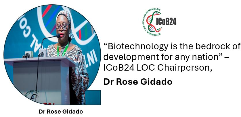 ScienceAlly's tweet image. “Biotechnology is the bedrock of development for any nation” – ICoB24 LOC Chairperson,
Dr Rose Gidado
#BiotechRevolution #AdvanceNijaWithBiotech #Biotech4EconomicGrowth #BiotechEconomy #Biotech4Growth #GrowWithBiotech #BiotechFuture #ThinkBiotechnology #ChooseBiotech