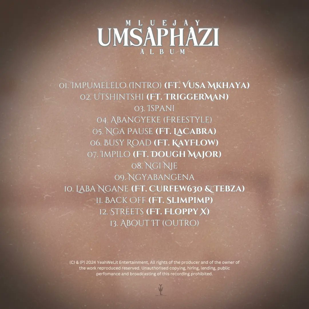 Spotify ZIMBABWE (@spotifyzim) on Twitter photo #UMSAPHAZI ALBUM by <a href="/mlue_jay/">UMSAPHAZI</a> Out on the 16th of August 💚
Pre-Save only on <a href="/Spotify/">Spotify</a> ffm.to/umsaphazi
<a href="/LaCabra_Bully/">LaQhaSha</a> <a href="/DoughMajor/">Mambo VemaTavern</a> <a href="/VusaMkhaya/">Vusa Mkhaya</a> <a href="/kayflow_zwe/">NYAMADRIVE2 EP OUT NOW!!!💿</a> #UMSAPHAZI ALBUM by <a href="/mlue_jay/">UMSAPHAZI</a> Out on the 16th of August 💚
Pre-Save only on <a href="/Spotify/">Spotify</a> ffm.to/umsaphazi
<a href="/LaCabra_Bully/">LaQhaSha</a> <a href="/DoughMajor/">Mambo VemaTavern</a> <a href="/VusaMkhaya/">Vusa Mkhaya</a> <a href="/kayflow_zwe/">NYAMADRIVE2 EP OUT NOW!!!💿</a>