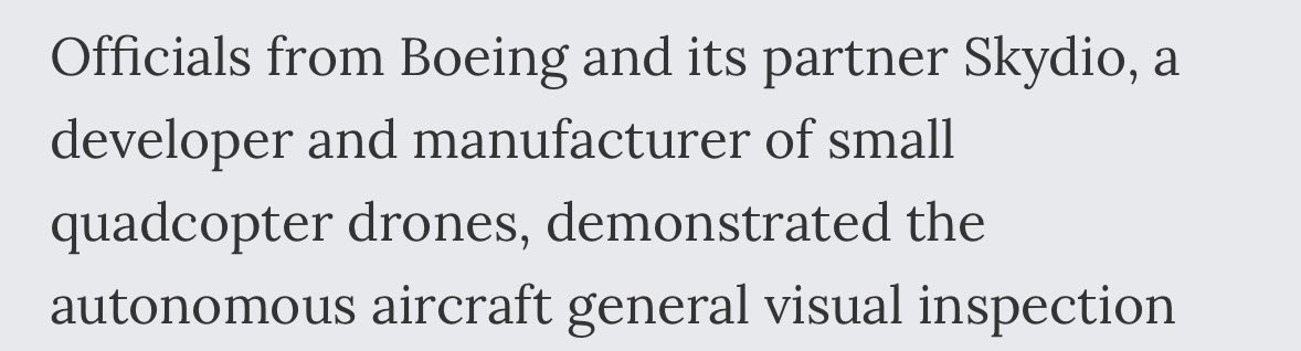 Boeing experimenting with automated aircraft inspection using Skydio drones