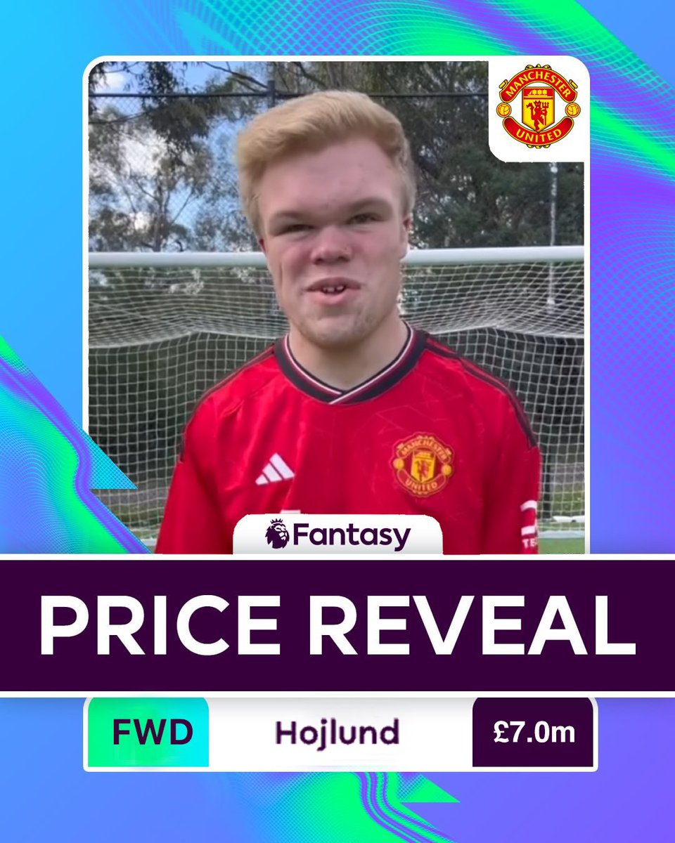 OfficalFPL's tweet image. Are you backing Hojlund this #FPL season? 💫 

The @ManUtd forward is priced at £7.0m for 2024/25 💰