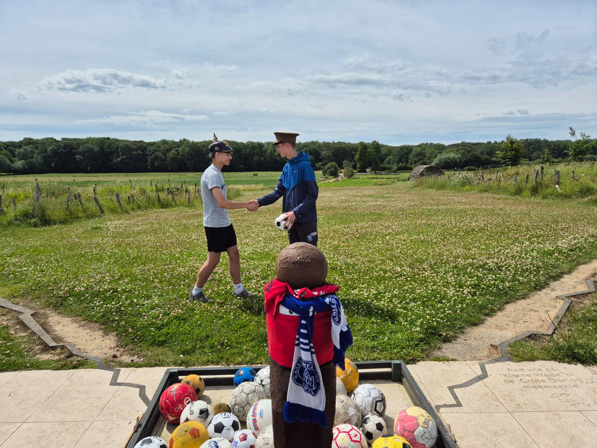 RHSHumanities's tweet photo. Football may not have come home laat night, but today, at Prowse Point (the site of the 1914 Christmas Truce) some of our students enjoyed a friendly kick about. #BattlefieldsRHS2024 @RastrickHigh @RHS_Form_Time https://t.co/IUrRp6fLXw
