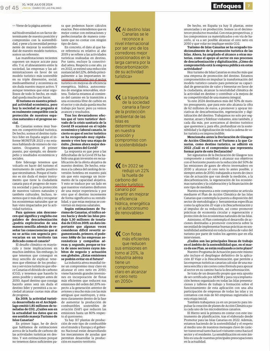 Turismo de Islas Canarias (@turismcanarias) on Twitter photo 🗣️« Al destino Islas Canarias se le reconoce a nivel internacional por ser uno de los corredores mejor posicionados en la larga carrera por la descarbonización de su actividad turística»
👇Lee la entrevista completa a <a href="/jjlorenzo/">Jose Juan Lorenzo</a> , director gerente de Turismo de Islas Canarias, 🗣️« Al destino Islas Canarias se le reconoce a nivel internacional por ser uno de los corredores mejor posicionados en la larga carrera por la descarbonización de su actividad turística»
👇Lee la entrevista completa a <a href="/jjlorenzo/">Jose Juan Lorenzo</a> , director gerente de Turismo de Islas Canarias,