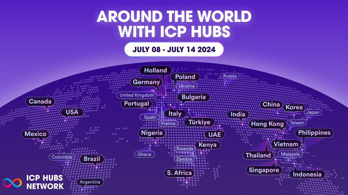 📢 Around the world with ICP HUBs!

<a href="/icphub_PH/">ICP HUB Philippines</a>'s 53rd episode of IC Stories MNL 🎙️
<a href="/icphub_ID/">ICP HUB Indonesia - Disruptives</a> finishes Hackathon 💻
<a href="/icphub_NG/">ICP HUB Nigeria</a>'s Pitch Day 💬
<a href="/ICPHUB_PL/">ICP HUB Poland</a> hosts an X Space 🔊
@icphub_MX wraps up Virtual Hackathon ♾️

Don't waste time 👇 1/7🧵