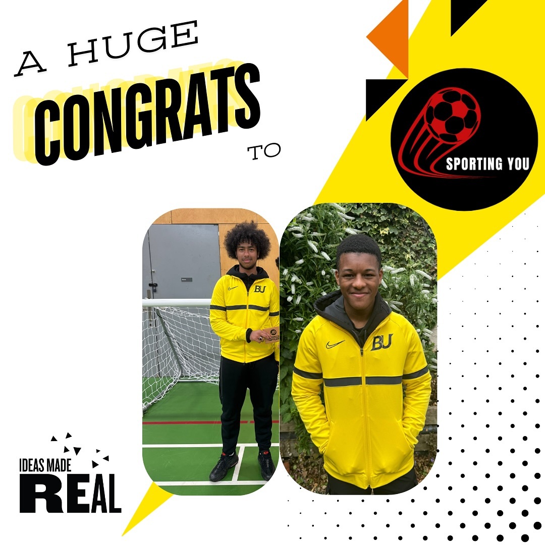 Congratulations to two of our coaches Zak and Jayden, who will be working along side <a href="/unitedby2022/">United By 2022</a> on their project 'Sporting You' as part of 'Ideas Made Real' 💫

We at BU Foundation cant wait to help make their vision a reality!

#UB22 #UnitedBy2022 #IdeasMadeReal