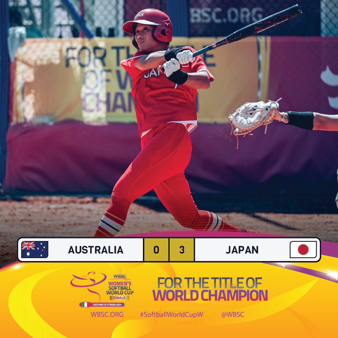 WBSC's tweet photo. 💪 Yui Sakamoto going 3-for-3 with two RBI
🇯🇵 Japan opens with shutout

🏆🥎 WBSC Women’s Softball World Cup - Finals
#SoftballWorldCupW https://t.co/rw5elp21bZ