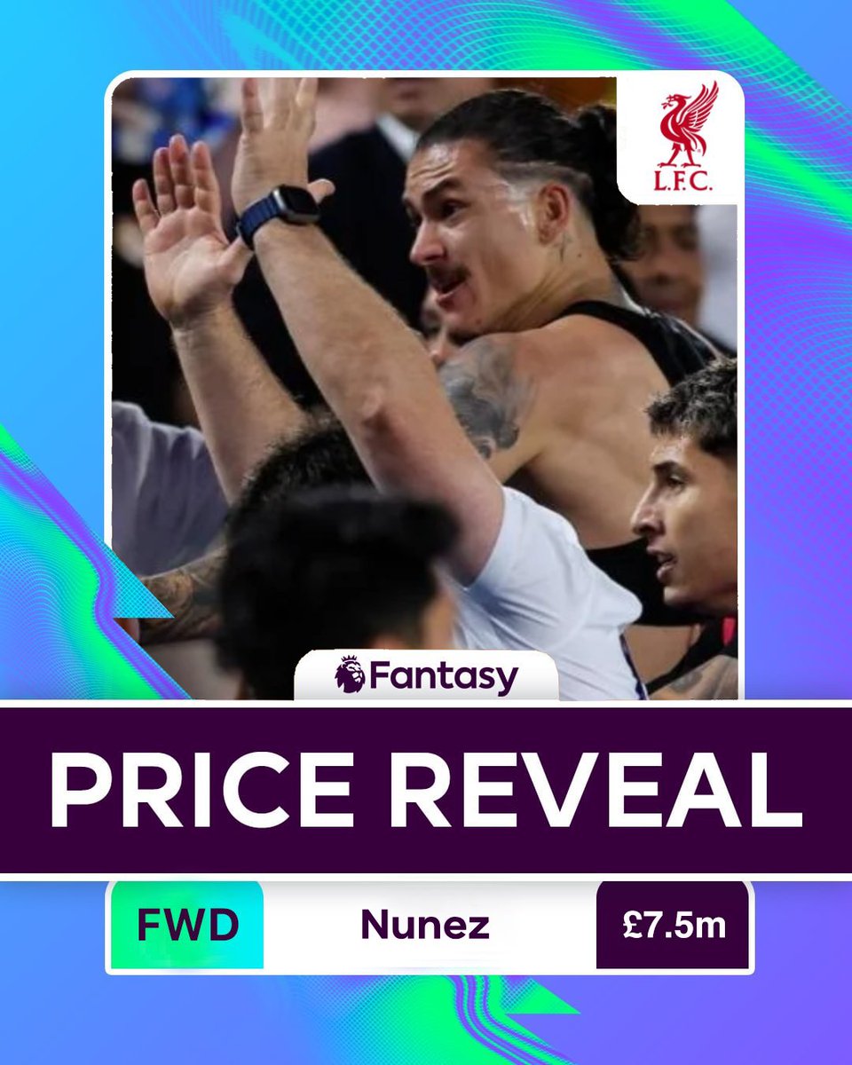 OfficalFPL's tweet image. #FPL Price Reveal

Darwin Nunez - £7.5m 💰