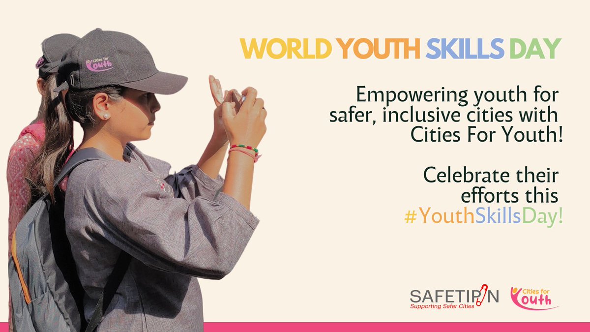 safetipin_'s tweet photo. Recognizing #youth potential on #WorldYouthSkillsDay! The #CitiesForYouth(CFY) program empowers young leaders, focusing on data-driven, inclusive initiatives with 70% women participation. Join us in creating #safer, #inclusive #urban spaces!
#EmpowerYouth #FutureLeaders #SkillDay https://t.co/f55yjVfQKq