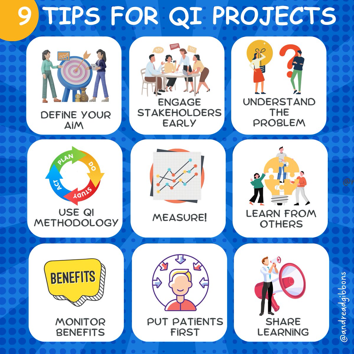 Dr Andrea Gibbons (@andreadgibbons) on Twitter photo 9โฃ essential tips for successful #QI projects! ๐ฏ Define your aim, engage stakeholders early, & always put patients first
What's your #1 tip for driving change?๐ค
#QITwitter @LouRodrigues_QI <a href="/serviceimpkchft/">KCHFT Quality Improvement</a> <a href="/serviceimpkchft/">KCHFT Quality Improvement</a> <a href="/vincentbaxter8/">Vince Baxter</a> <a href="/QIPatient/">Jono Broad</a> @GinaSargeant 9โฃ essential tips for successful #QI projects! ๐ฏ Define your aim, engage stakeholders early, & always put patients first
What's your #1 tip for driving change?๐ค
#QITwitter @LouRodrigues_QI <a href="/serviceimpkchft/">KCHFT Quality Improvement</a> <a href="/serviceimpkchft/">KCHFT Quality Improvement</a> <a href="/vincentbaxter8/">Vince Baxter</a> <a href="/QIPatient/">Jono Broad</a> @GinaSargeant