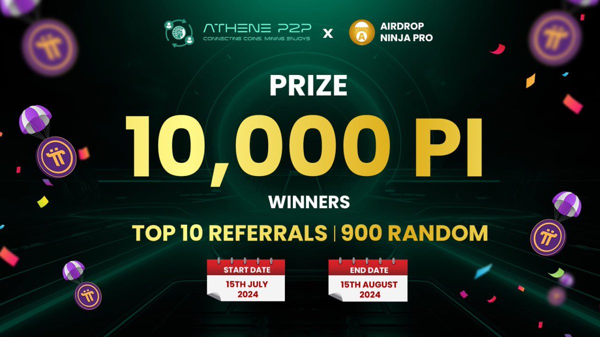 AirdropNinjaPro's tweet photo. New airdrop: Pi token -  Athene P2P (New)
Reward: 10 Pi (~$5)
Distribution date: August 31th

🔗Airdrop Link: https://t.co/RQcL7U2TEG

#crypto
#bitcoin
#cryptocurrency
#AtheneP2P #Airdrop #PI #CryptoRewards #JoinNow https://t.co/tt7mD2jMLj