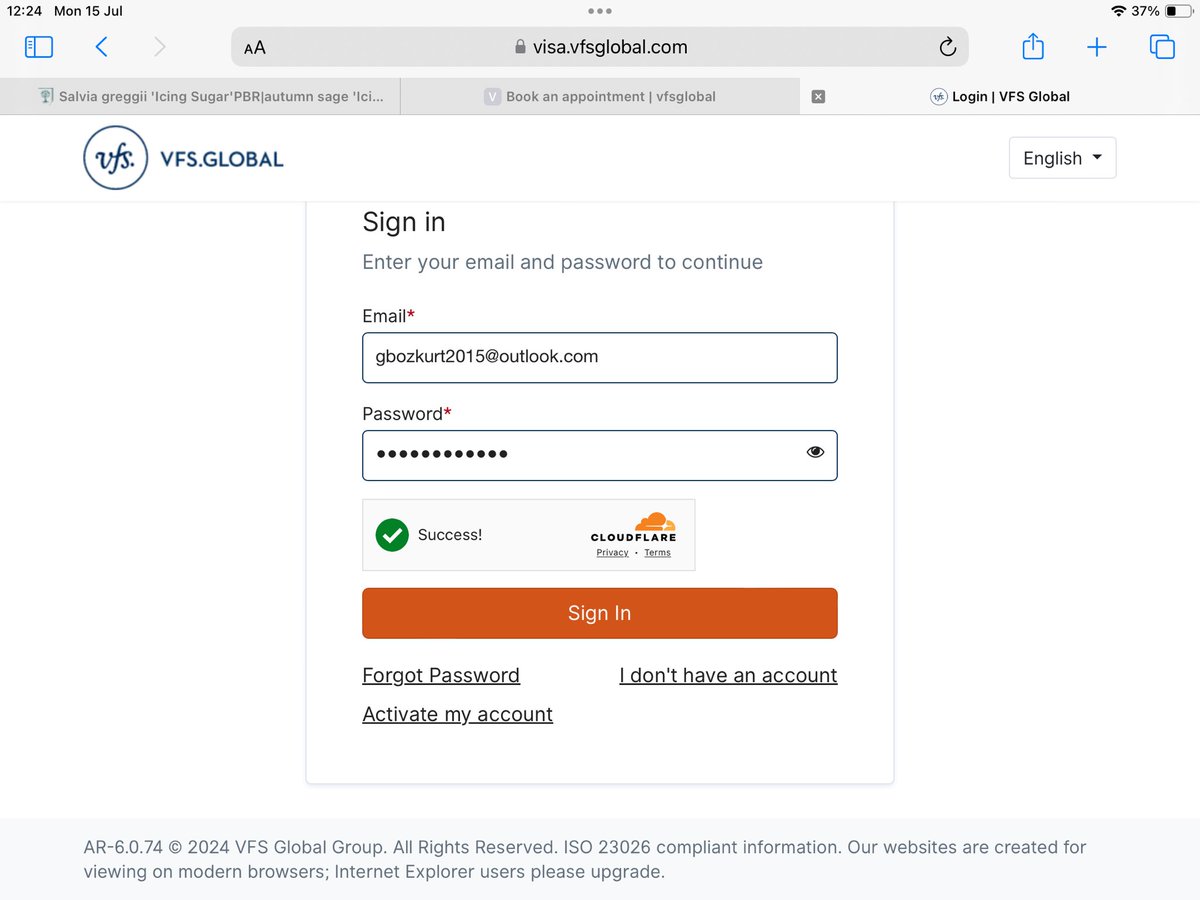 <a href="/VFSGlobal/">VFS Global</a> signing into your website to try and make an appointment is a joke! Constantly crashes and stuck on sign in page and if lucky enough to get in, never an appointment. Your IT depart need some training up! Awful service and the worst website I have ever used!