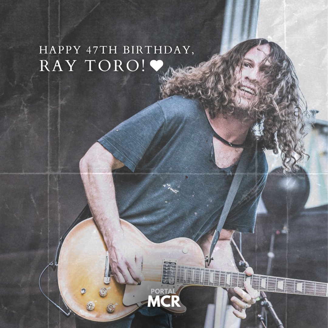 portalmcr's tweet photo. 🎂 Hoje é dia de Ray Toro! 

Hoje celebramos o aniversário deste talento extraordinário que nos inspira com sua paixão que coloca na música e na guitarra. O Portal MCR deseja um feliz 47 e um dia incrível!

Happy Birthday, @raytoro! 🖤 https://t.co/a9IuDAoO6b