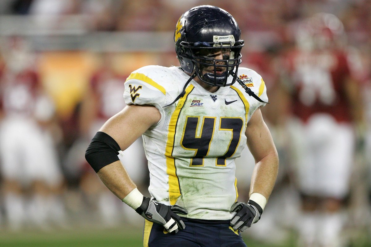 47 days until WVU kickoff…

Reed Williams (2005-2009)   <a href="/livereediculous/">Reed Williams</a> was a 3 year starter and defensive MVP of the Fiesta Bowl. The Moorefield, WV native played in the Fiesta Bowl with both shoulders torn (labrum). Helluva player and a better brother.