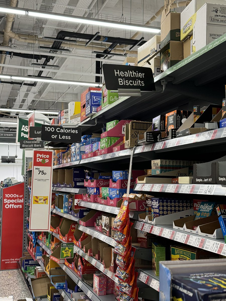 Oh <a href="/asda/">Asda</a> <a href="/AsdaServiceTeam/">Asda Service Team</a> WHY, are you promoting diet culture? My gluten free bars are in ‘healthier biscuits’ which for someone with an eating disorder is so triggering. Please stop making money from eating disorders and diet culture and spreading ‘under 100 calories’ 🤬🤯🤦🏻‍♀️