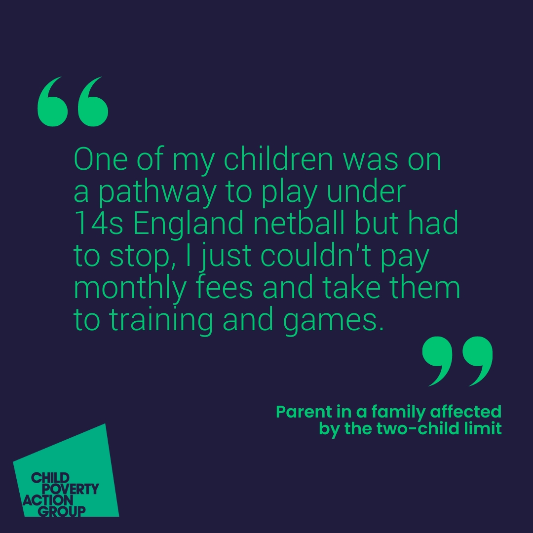 CPAGUK's tweet image. Children can’t wait for the new government to align every star before the two-child limit is scrapped.    

These testimonies from people affected by the policy show clearly why.      

Please read and share.
