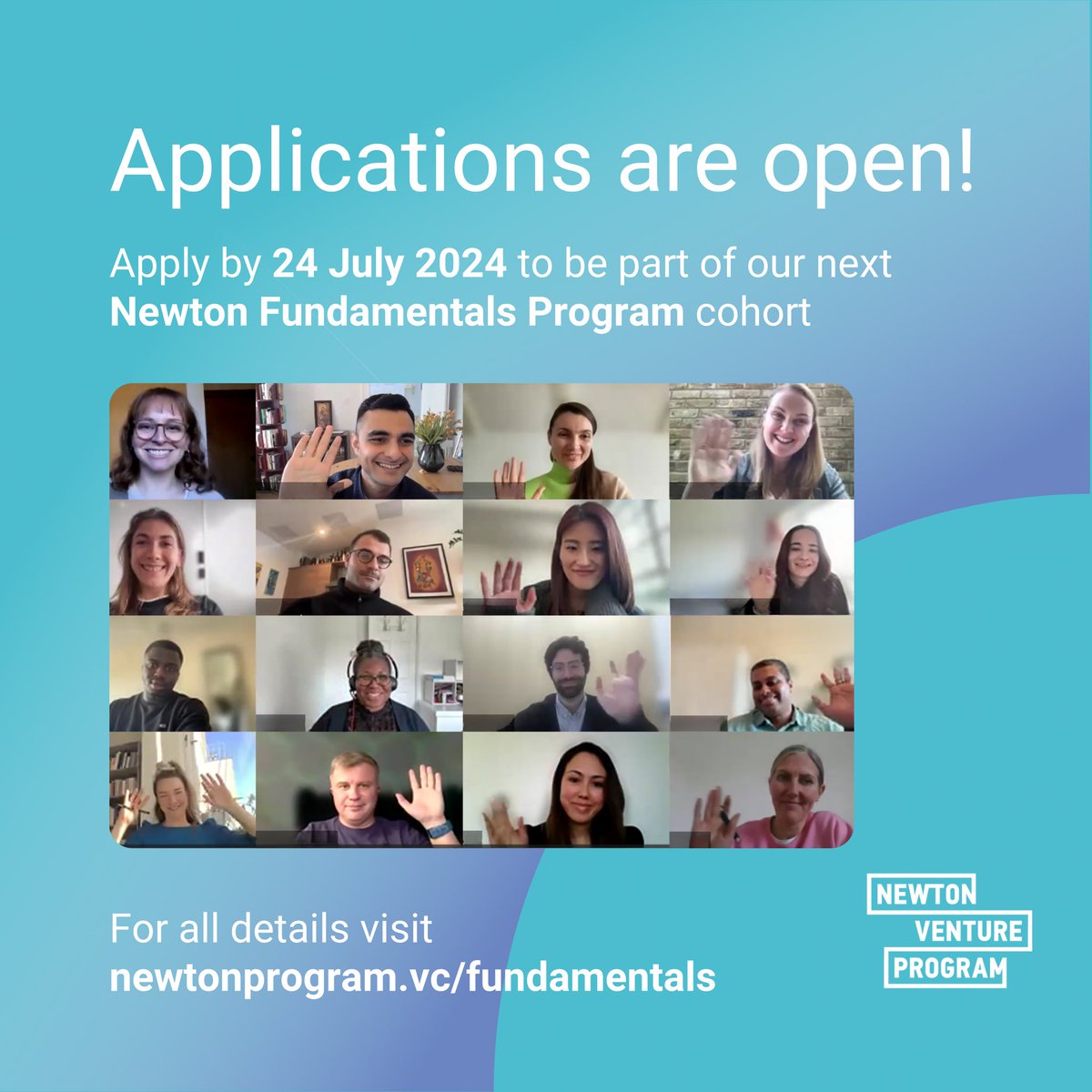 🚨 Just over a week to go to apply for the next #NewtonFundamentalsProgram cohort!

⭐️ You have until Wednesday 24 July to apply for our intermediate level, online program which starts on Wednesday 24 September.

Read on for more about the program below 👇