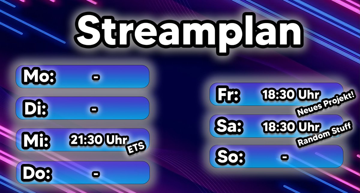 Lokium's tweet photo. Neuer Strömungsplan für diese Woche. Am Freitag startet ein neues Streamprojekt (: Also schaut vorbei!! https://t.co/rXJ1xj1hRo