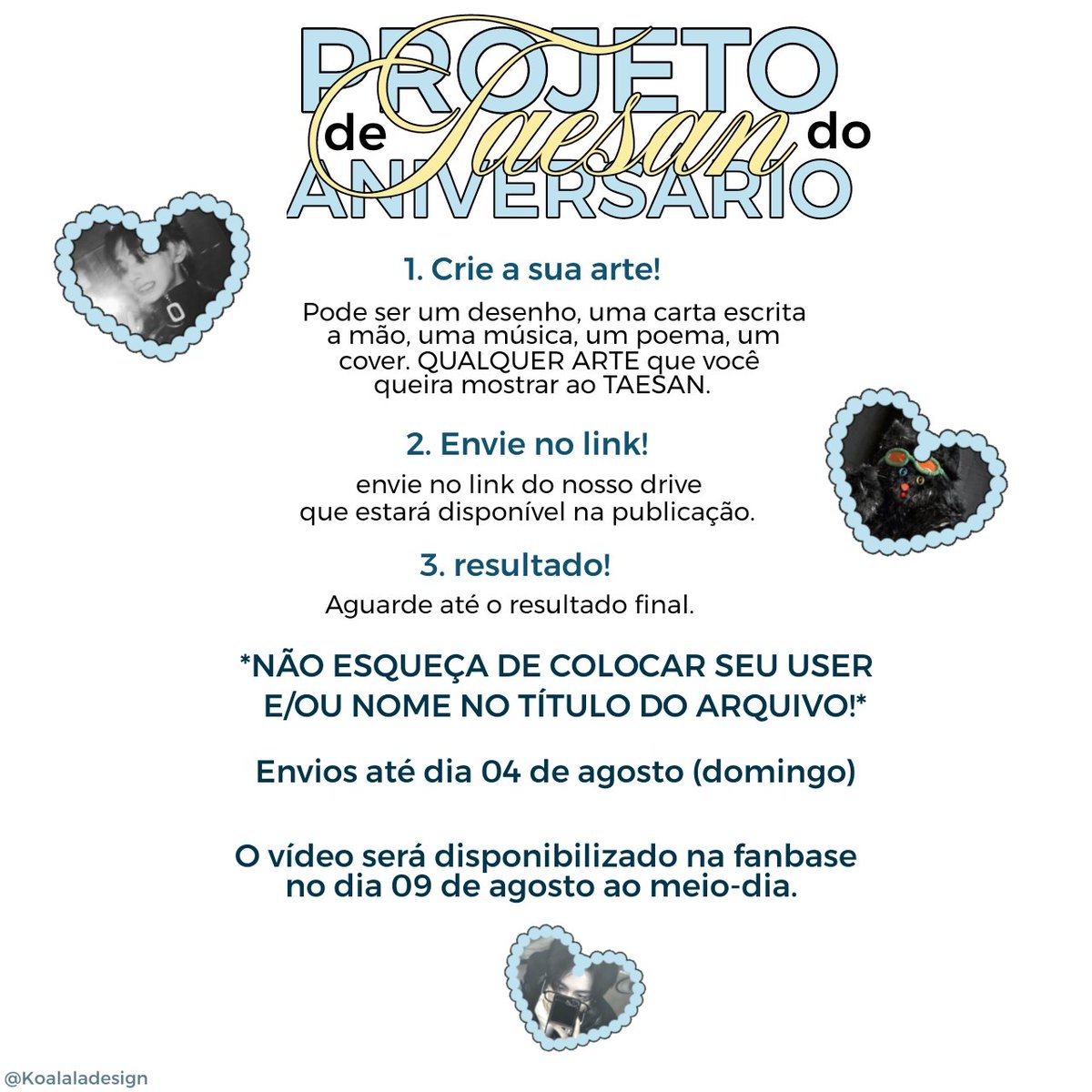 taesanbr's tweet image. ᯓ TAESAN DAY 2024 ⋆

Todos sabemos o quanto o Taesan ama criar. Seja personalizando suas coisas, desenvolvendo presentes para os meninos ou compondo e produzindo as melhores músicas do mundo. Então, nada mais justo do que também mostrarmos a ele nossa arte.

Leia as informações…