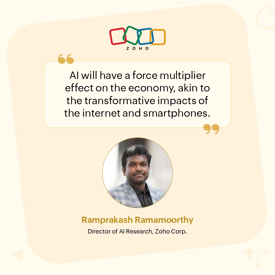This widespread accessibility of artificial intelligence can drive significant socio-economic advancements.

In an article by <a href="/dqindia/">DigitalQ</a>, Ramprakash Ramamoorthy talks about India's potential to contribute to different sectors with AI-driven innovations. 👉 zurl.co/cAcq