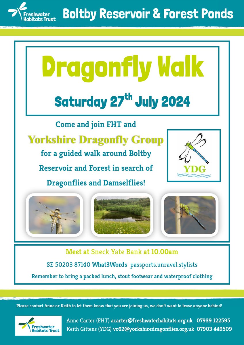 annefreshwater's tweet photo. @Freshwaterhabs are joining @BDSYorkshire at Boltby near #Thirsk on 27th July to search for #dragonflies at this wonderful @YorkshireWater #PriorityPonds site. Come and join us! ๐email acarter@freshwaterhabitats.org.uk https://t.co/K5wLY72rdt