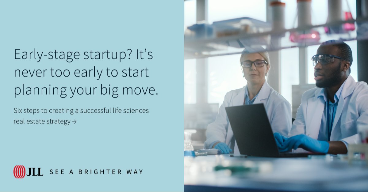 ChrisOstop's tweet photo. Ready to take your life sciences startup to the next level? Our expert guide answers 4 pressing questions about operational readiness, real estate timelines, space decisions and more >>

#️JLLLifeSciences #biotech #earlystage  https://t.co/8WvKlYSwzP https://t.co/QDvNsxQza6