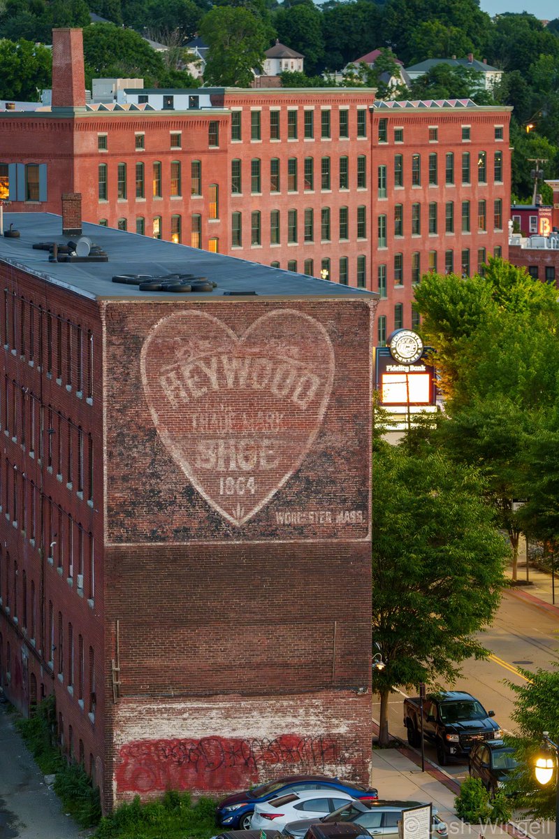 The Heywood Boot and Shoe Company was incorporated in 1884 in Worcester, MA on Harding St  in The Canal District. This fading painted sign on the side of their building serves as a reminder of the company. Hopefully it will be restored before it fades completely!