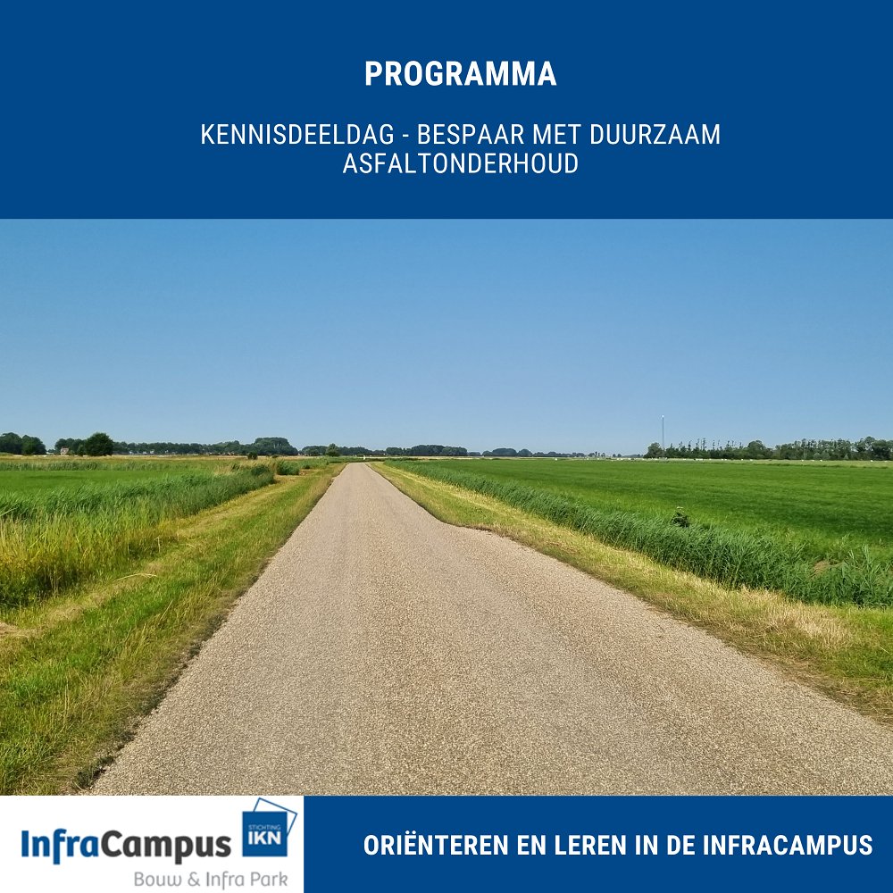 𝗣𝗿𝗼𝗴𝗿𝗮𝗺𝗺𝗮 𝗞𝗲𝗻𝗻𝗶𝘀𝗱𝗲𝗲𝗹𝗱𝗮𝗴 𝟭𝟮 𝘀𝗲𝗽𝘁𝗲𝗺𝗯𝗲𝗿
Met veel plezier delen we het programma voor de Kennisdeeldag, die wordt georganiseerd door InfraCampus - Stichting IKN in samenwerking met Wegdek Onderhouds Technieken (WOT).👉 bit.ly/Kennisdeeldag_…