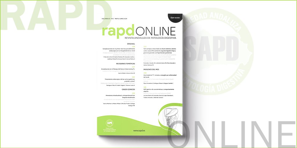sapdes's tweet photo. 📢 ¿Todavía no has leído el último número de la #RAPD?  No te preocupes, aquí tienes un hilo donde iremos compartiendo los detalles y novedades del último número de nuestra revista 📚. #PatologíaDigestiva #Novedades https://t.co/15LAC1ymyy