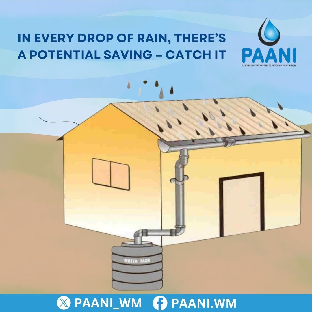 PAANI_WM's tweet photo. #RainwaterHarvesting🌧️

Each raindrop holds the potential to conserve water. Don’t let this precious resource go to waste.💧

Catch it, save it. 🌧️

#CatchTheRain #WaterConservation #ConserveWater #JalBachaoKalBachao #WaterForAll #Sustainability https://t.co/lvDIduHgSz