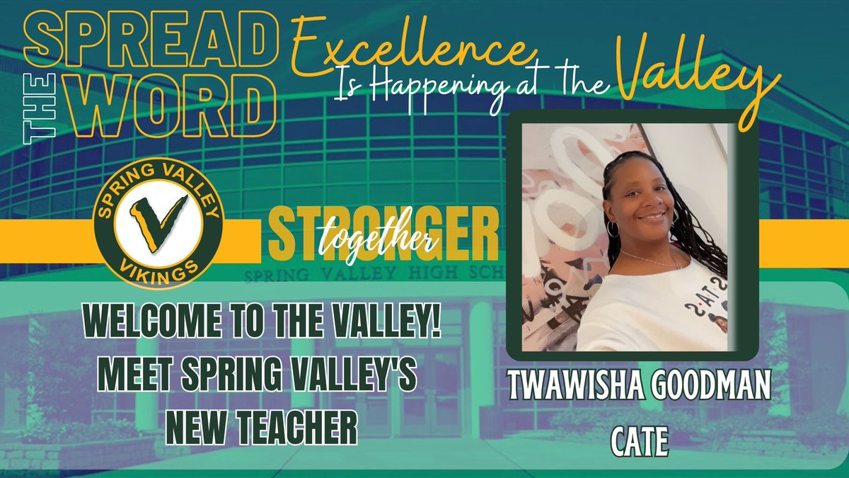 SV_Vikings's tweet photo. 'SVHS is thrilled to introduce Twawisha Goodwin as the newest member of the Viking Family! π π ππ #FreshFace #VikingCommunity #SVHS #WarmWelcome #Learning #TeachingLife' https://t.co/Siu4Qv9MXB