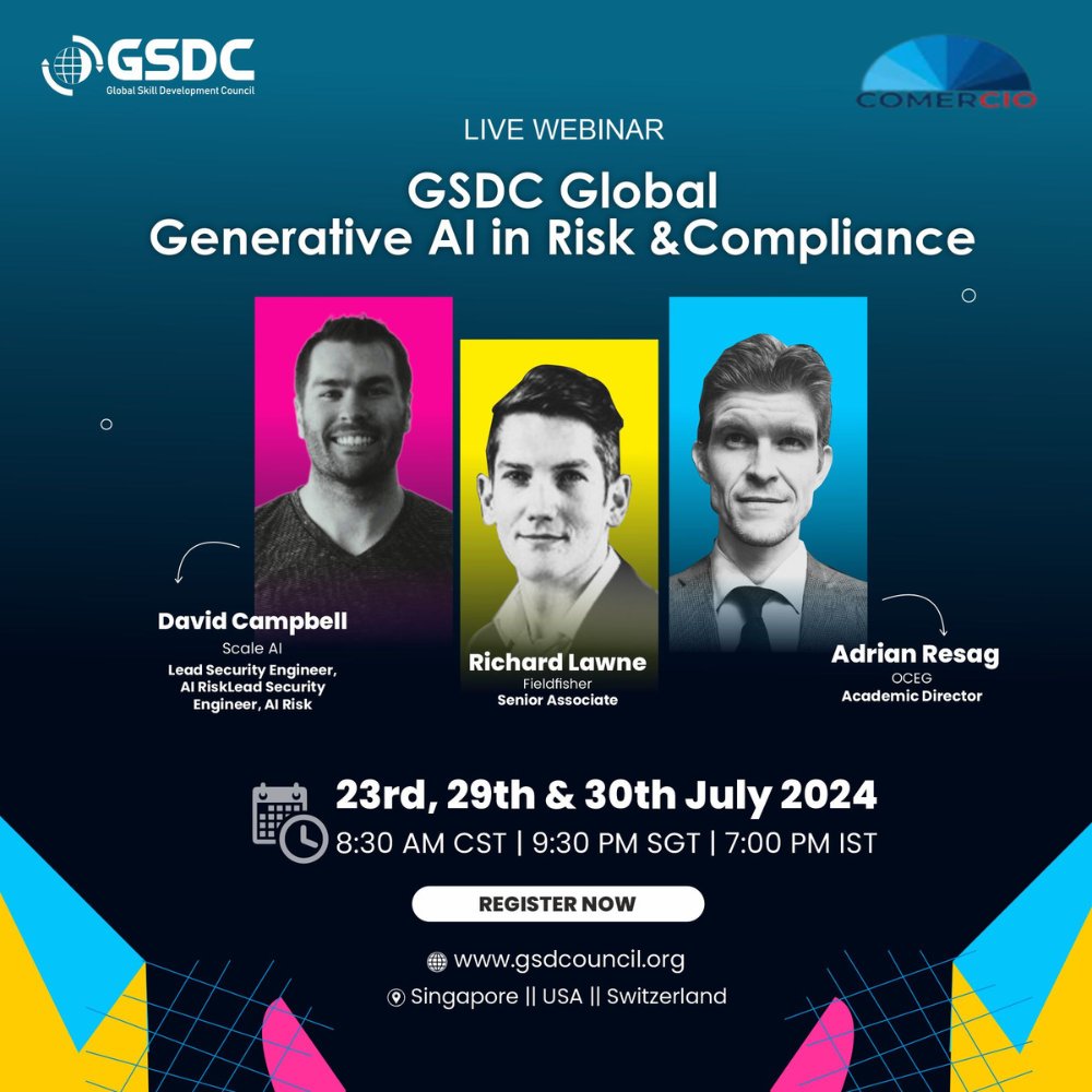 ComercioLtd's tweet image. Join @GlobalSkillDev1  virtually for an unforgettable learning experience and a chance to connect with global industry experts!

Register here to save your seat: gsdcouncil.org/generative-ai-…

#ComercioLimited #GenerativeAI #AIEthicsFramework #ResponsibleAI #AIWebinar #LearnAboutAI