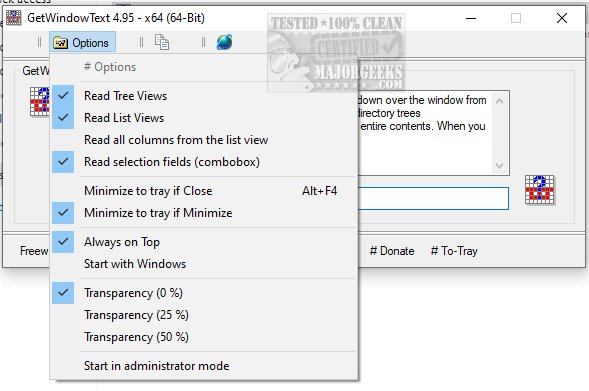 majorgeeks's tweet image. GetWindowText is a tiny and #portable utility that allows you to read almost all the window text, from Edit, Static, Groupbox - Controls, and more.
majorgeeks.com/files/details/… #systemInfo