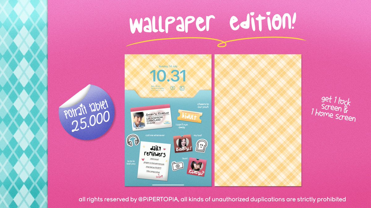 _giselle's tweet image. ﹑〹  ( •ө• ) — { help rt pls ? tia! } 

heyya quacklets! piper akan open wallpaper untuk HP, tablet dan PC with very limited slots! for the full information, boleh checkie tweet dibawah ya!

📆 : 16-07-2024
⏰ : 19.3O WIB
❓ : war via DM

#zonauang #zonajajan