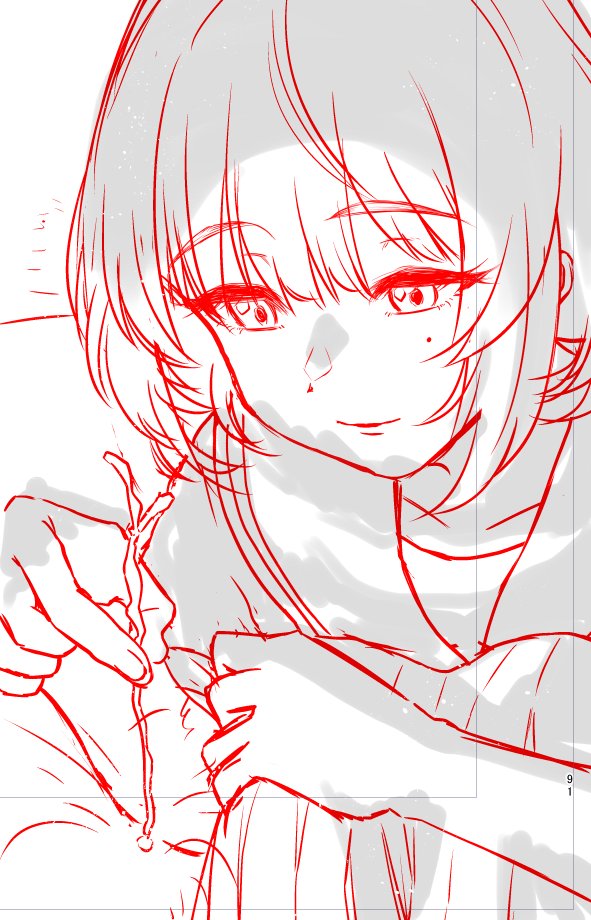 今回の作業工程
①下書き
②ペン入れ
③アシスタントさん(@oekaki_ojiisan)による、
・範囲指定白地塗り
・基礎トーン貼り
・制服ベタ入れ
④仕上げ