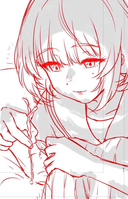 今回の作業工程
①下書き
②ペン入れ
③アシスタントさん(@oekaki_ojiisan)による、
・範囲指定白地塗り
・基礎トーン貼り
・制服ベタ入れ
④仕上げ 