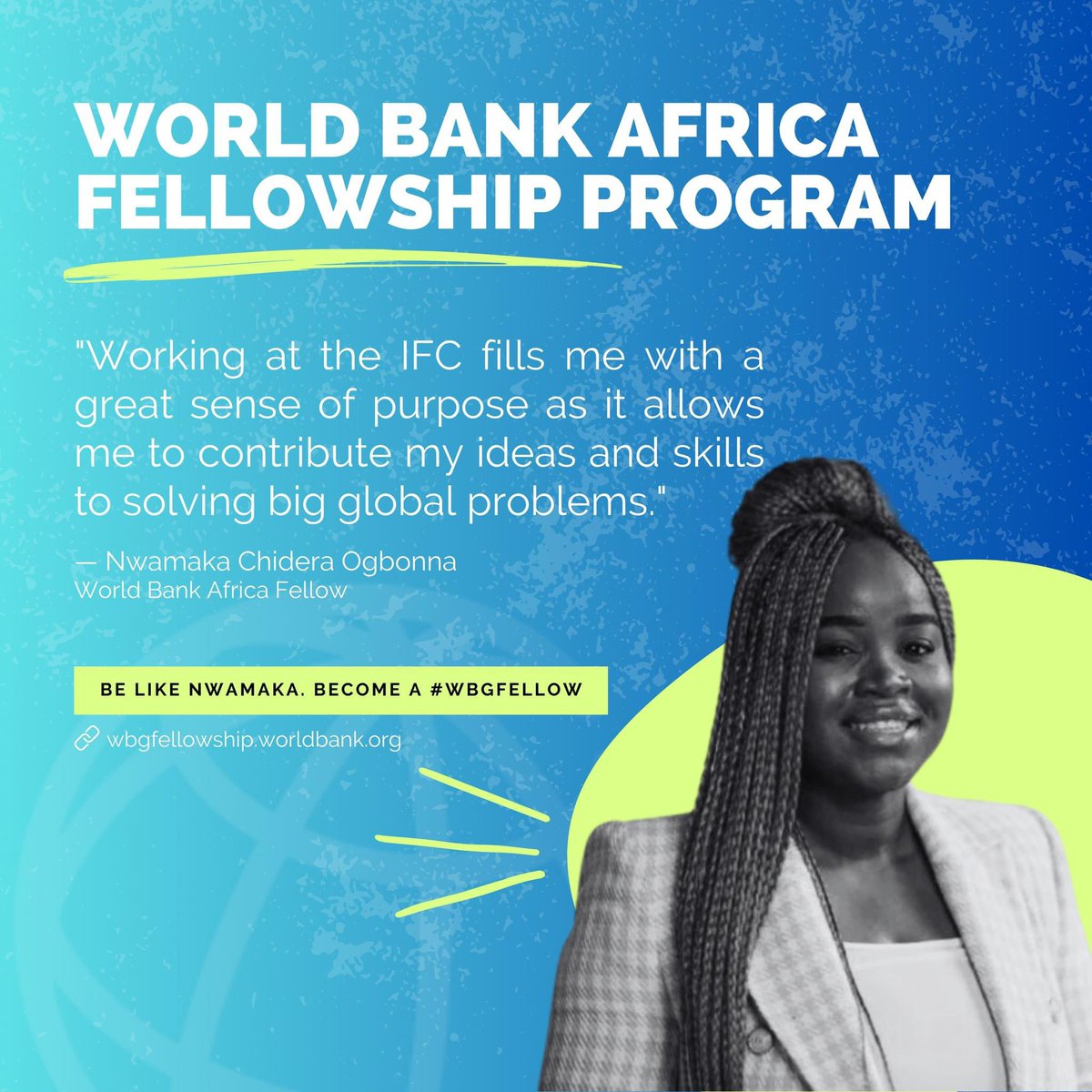 Celebrate #WorldYouthSkillsDay by joining the <a href="/WorldBankAfrica/">World Bank Africa</a> Fellowship program!

Join us in creating a lasting legacy of African expertise and innovation!

Apply by Aug 25! 

🔗ℹ️ worldbank.org/en/region/afr/…