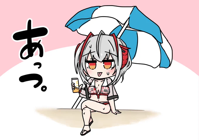 海の日イラスト。だぶちと海...ってか暑すぎ!! #アークナイツ #明日方舟 #W 