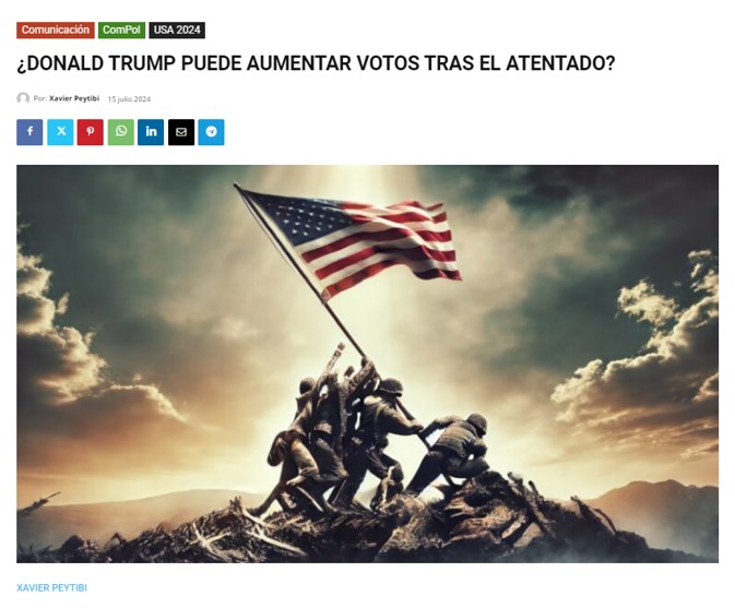 ideograma's tweet photo. 👉 «¿Donald Trump puede aumentar votos tras el atentado»  https://t.co/KY5eFI0Dfr Nuevo artículo de @xpeytibi en nuestra #guiaUSA2024🇺🇸

🔗 https://t.co/rrcPOVw425… https://t.co/U5Xqw5VCWL