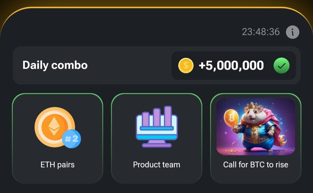 MSZafar92's tweet photo. "Today's combo card for hamster combat. Just claim it and win 5 million tokens !
1st - PR&Team
2nd - Market
3rd - Special New Card
Share with your friends and Family so they can also earn more Coins
#HamsterKombat
#Babydo
#hamsterkombatcombo https://t.co/X65TRJ1DuZ