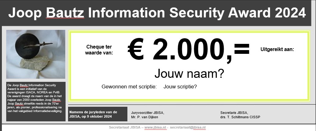 JBISAward's tweet image. Win jij JBISA '24?
* Studeer je af met onderwerp informatiebeveiliging(IB)?
* Is jouw scriptie binnen IB beste van NL?
* Kun je €2.000,-  gebruiken?
* Onder aandacht bij potentiële werkgevers?
Alle informatie: lnkd.in/eZPWUKaW
Uitreiking: 9 oktober Security-Congres