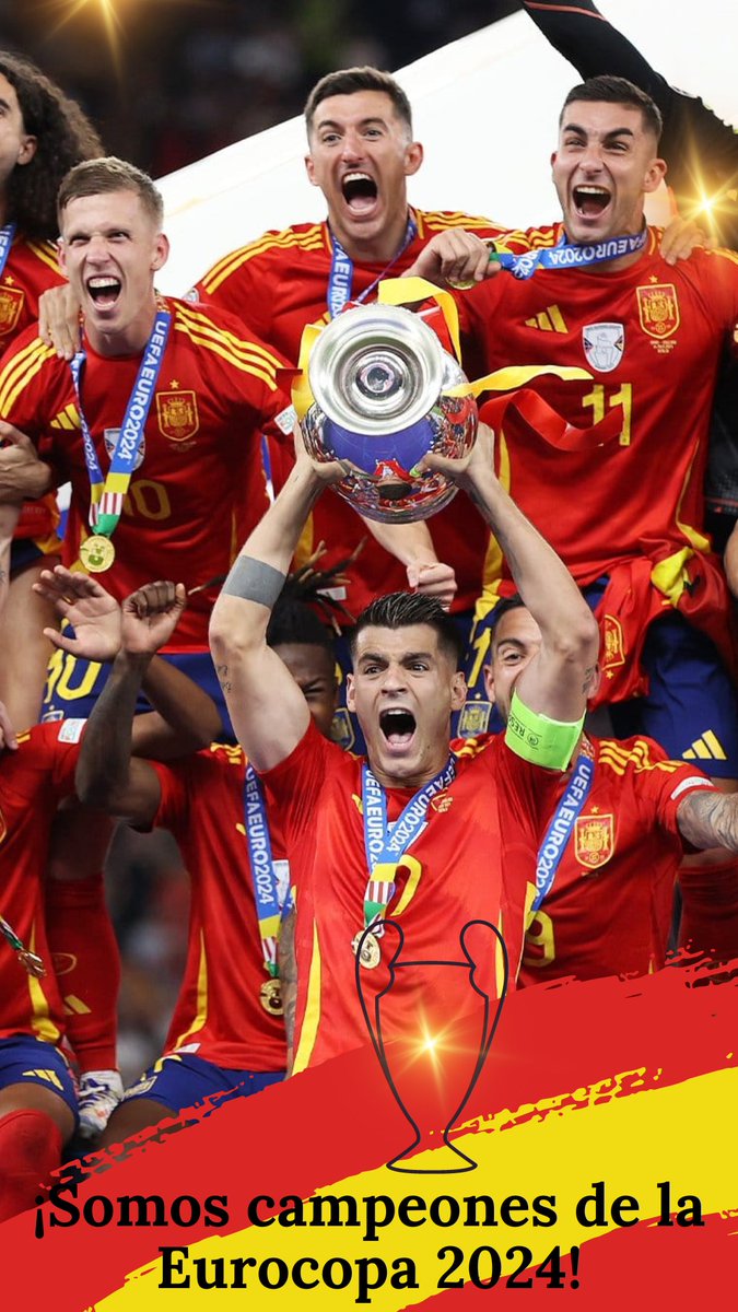 🇪🇸🇪🇸¡Felicidades, España! Campeones de la Eurocopa 2024! 🇪🇸🇪🇸
Desde el equipo de #Sporttia, queremos enviar nuestras más sinceras felicitaciones a la selección española  por su increíble victoria en la Eurocopa. ¡Habéis hecho historia y nos habéis llenado de orgullo! 🇪🇸🇪🇸